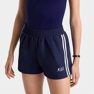 NEW SPORTY AND RICH track stripe logo shorts in french riviera